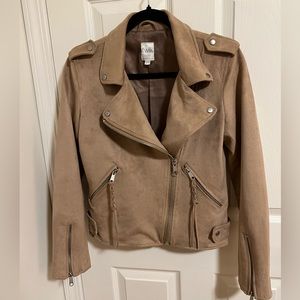 Faux Suede Moto Jacket